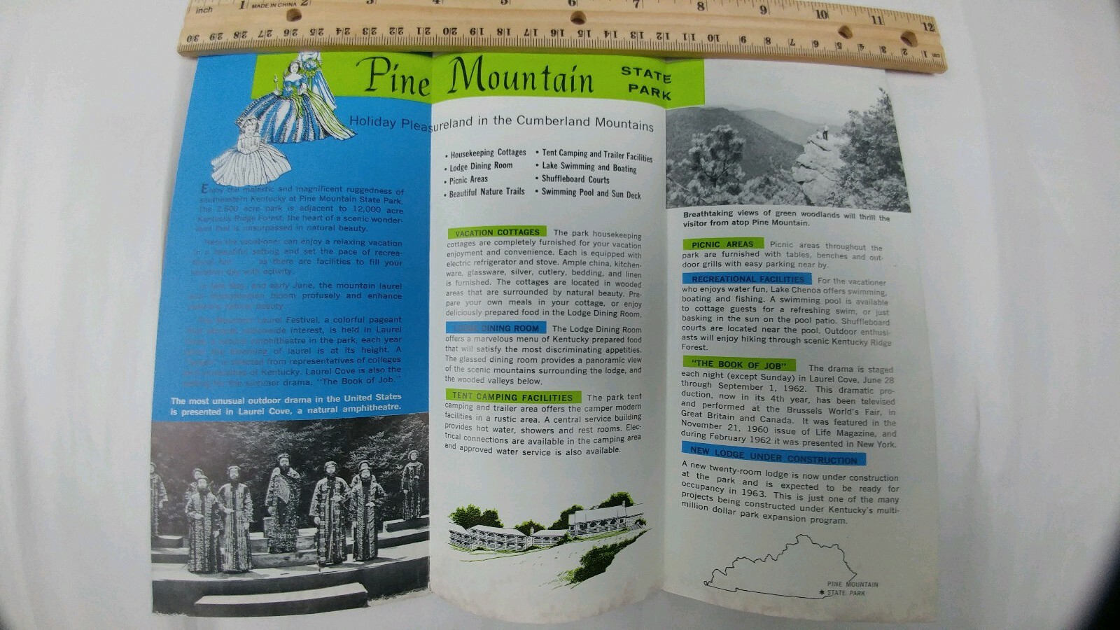 Vintage Kentucky Pine Mountain State Park Color Brochure