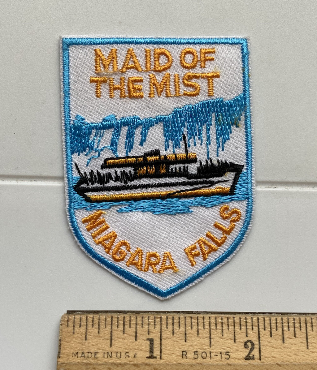 Maid of the Mist Niagara Falls New York Tour Boat White Embroidered Patch Badge