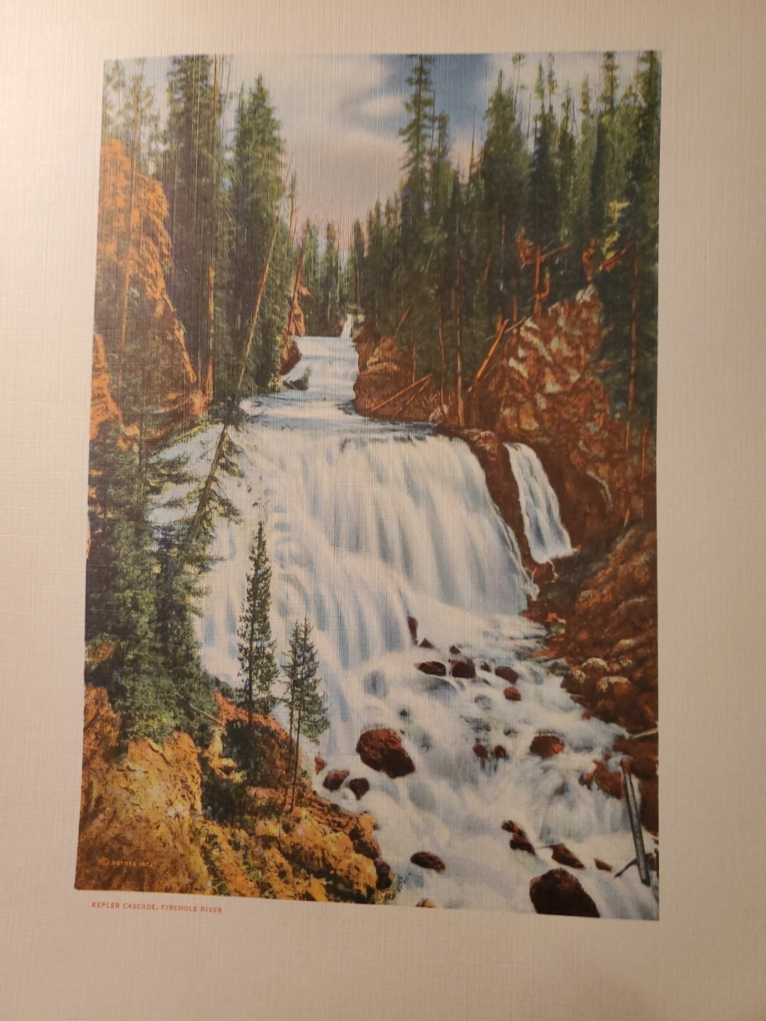 Vintage 1920s Haynes Souvenir Yellowstone National Park Colored Linen Prints