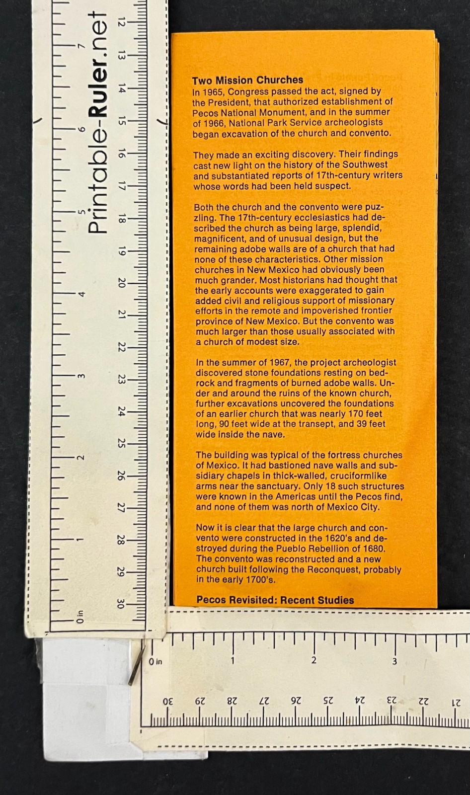 1984 Pecos National Historic Park New Mexico NPS Guide Vintage Travel Brochure