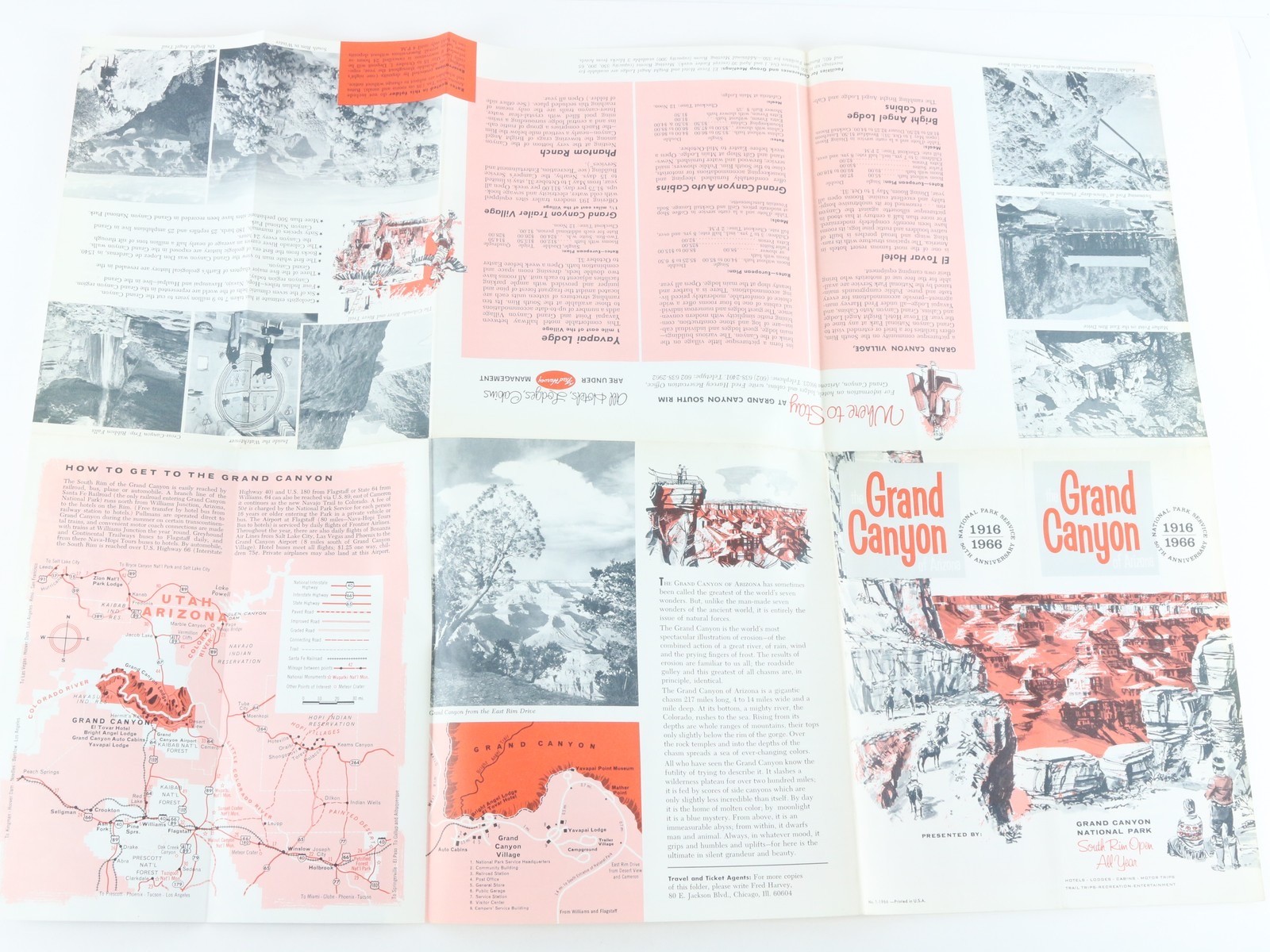 Lot Of 2 Vintage Grand Canyon Arizona National Park Brochures 1966 & 1968