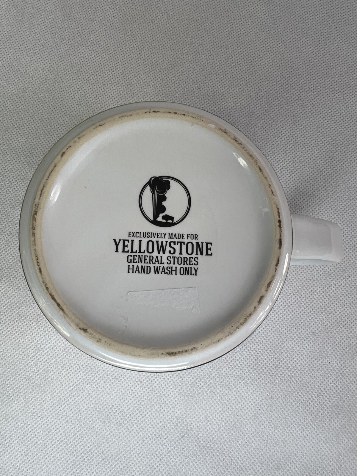 Yellowstone National Park Old Faithful Mug 16oz White Green Blue Bison