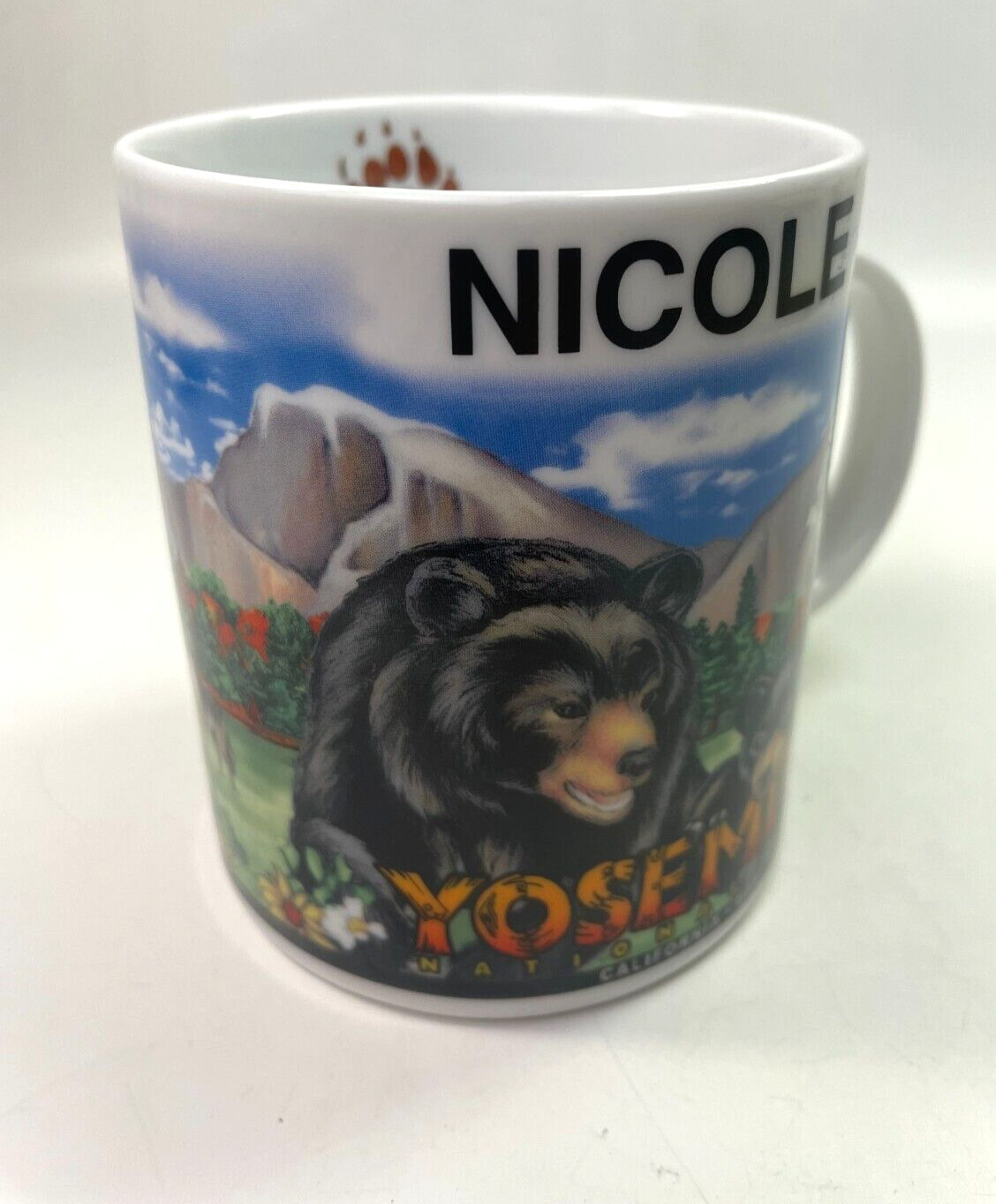 Yosemite National Park Mug Personalized Nicole Depicting Bear Animal 12oz C78