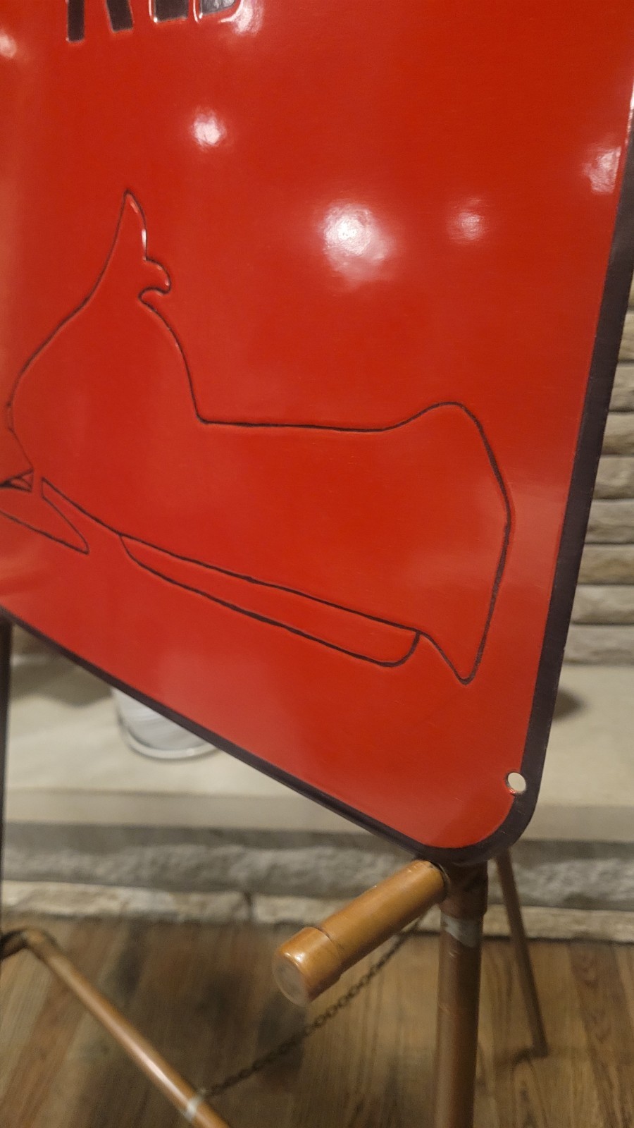 Porcelain Snowmobile Private Trail Number Sign Private Property Trails Snow