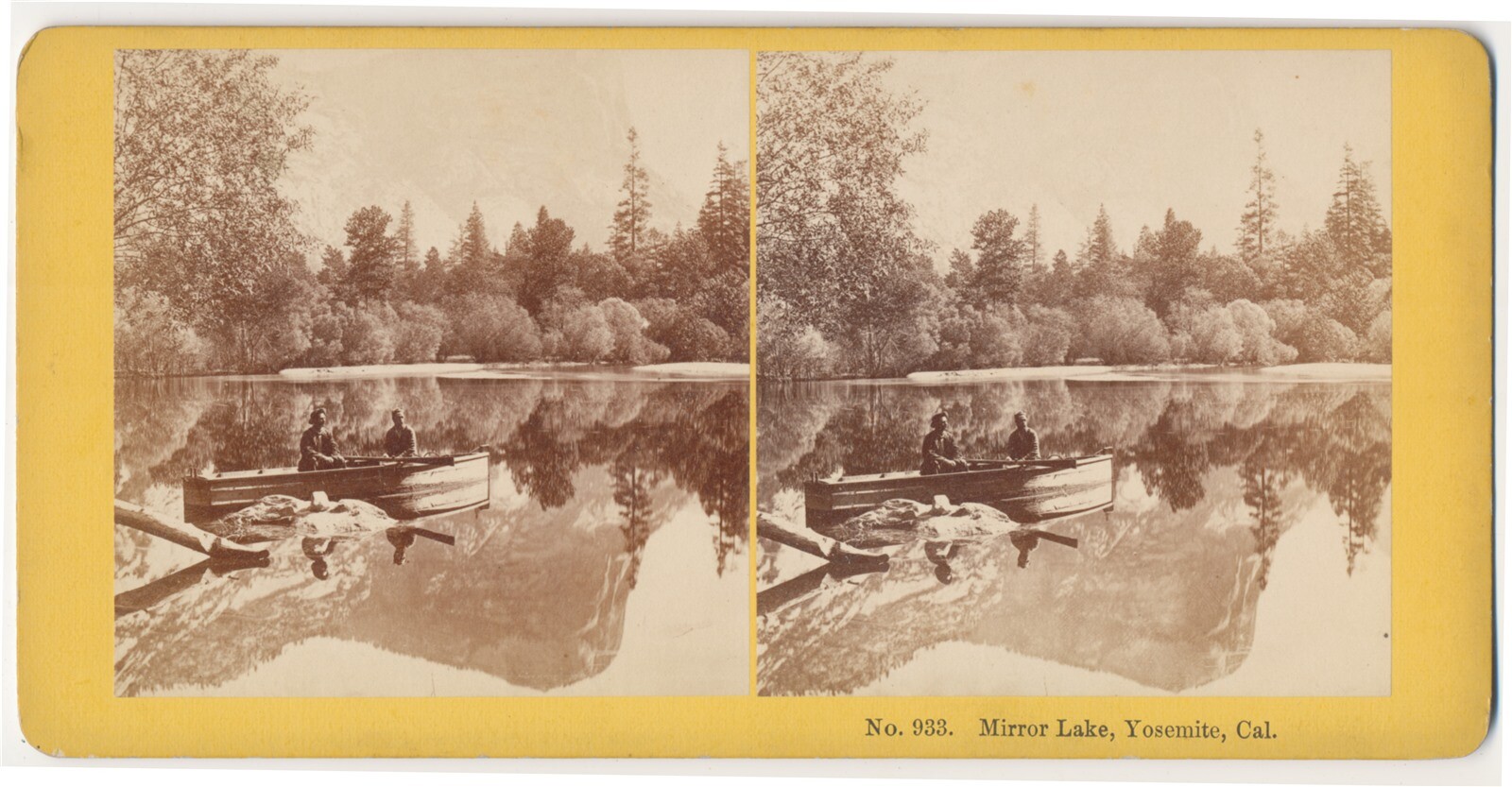 c1870 Mirror Lake Yosemite California Kilburn Brothers Stereoview Photograph 933