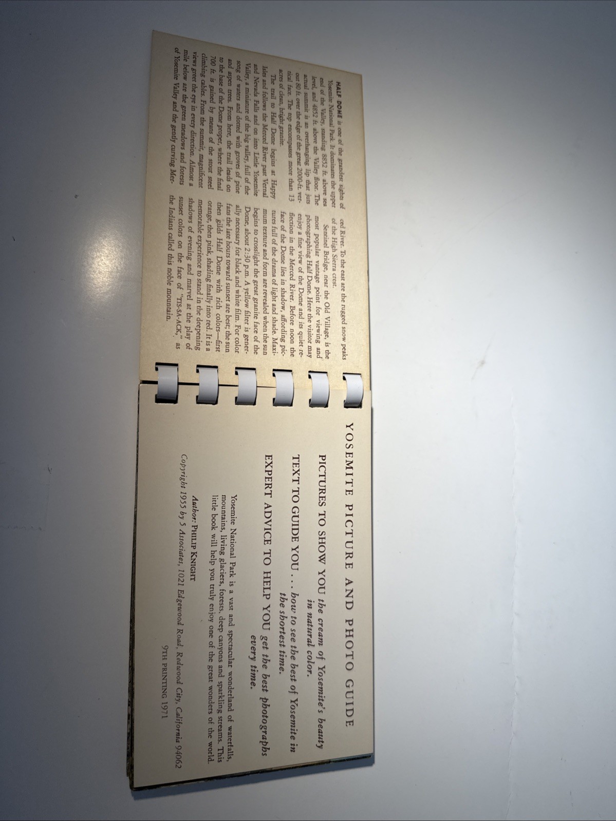 1955 Yosemite Picture And Photo Guide Spiral Bound 6″ x 3.5″ Souvenir Book