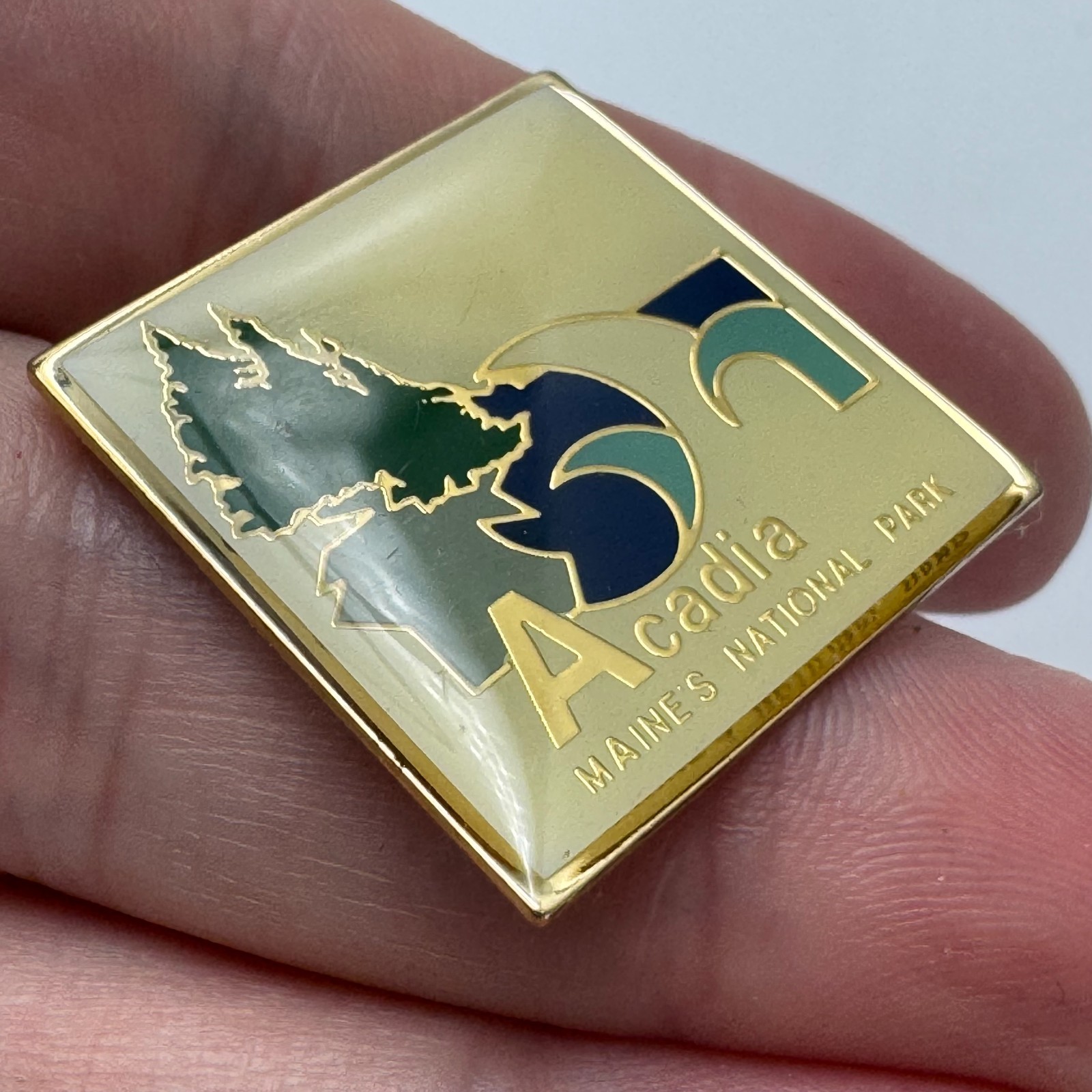 Acadia National Park Maine Lapel Pin Scenic Souvenir Enamel Vintage
