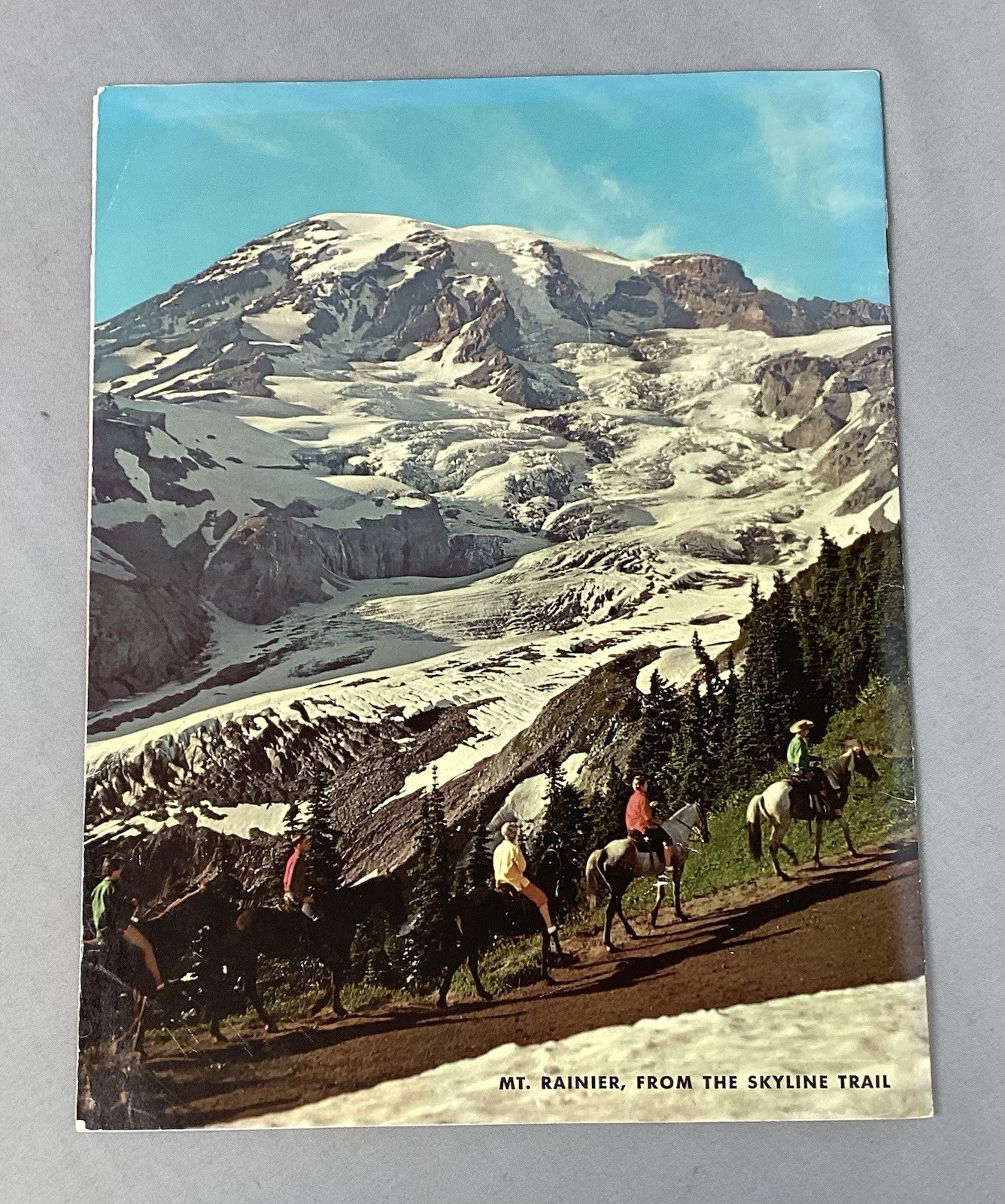 1970s Mount Rainier National Park Large Color Brochure Extra Photo Tour Group
