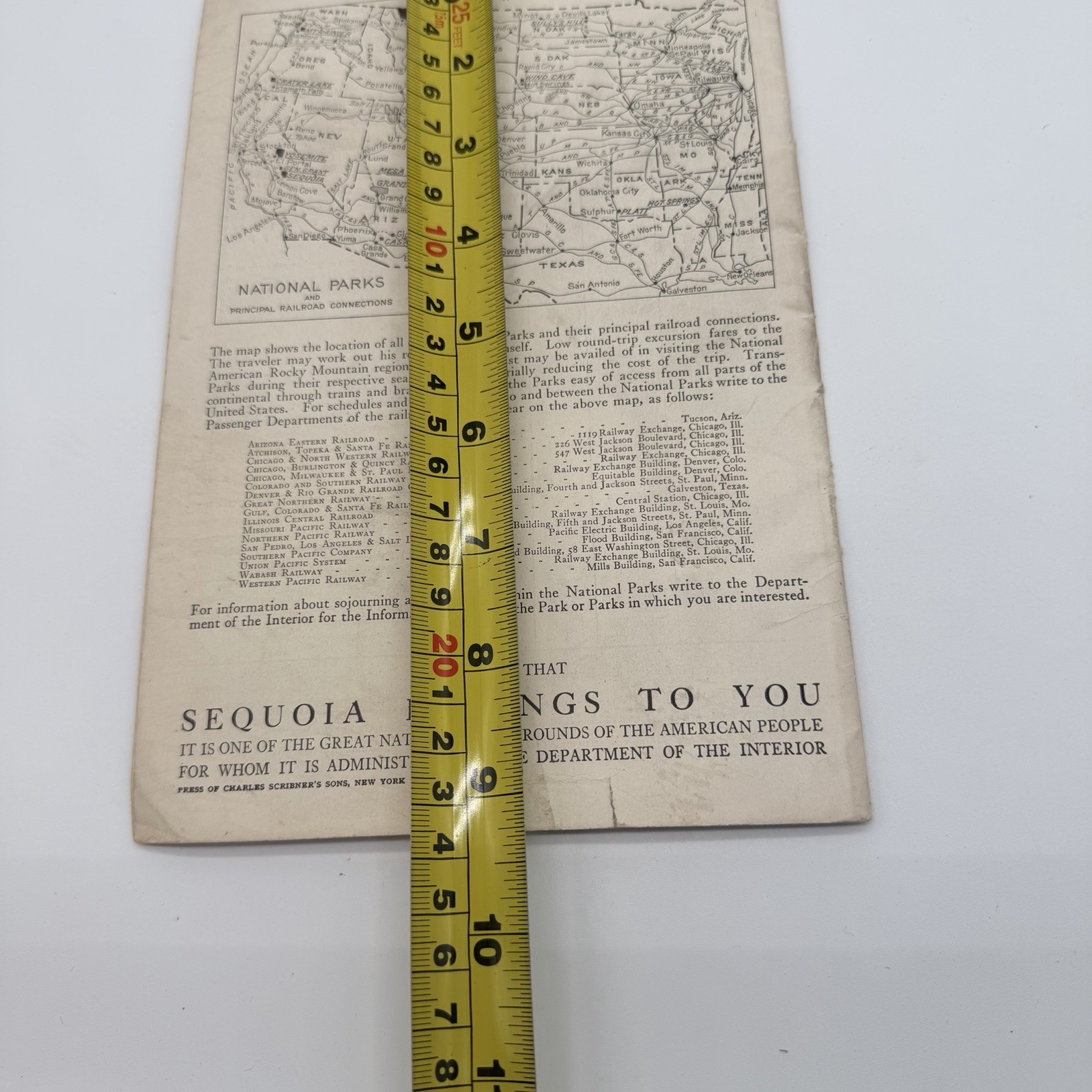 “SEQUOIA “The Big Tree National Park U S Dept of The Interior Booklet – 1916