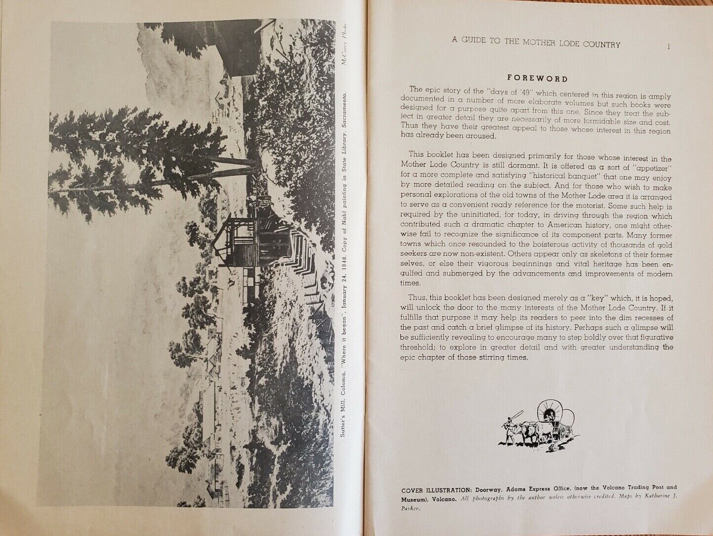 Vintage Guide Mother Lode Country Yosemite CA History 1958