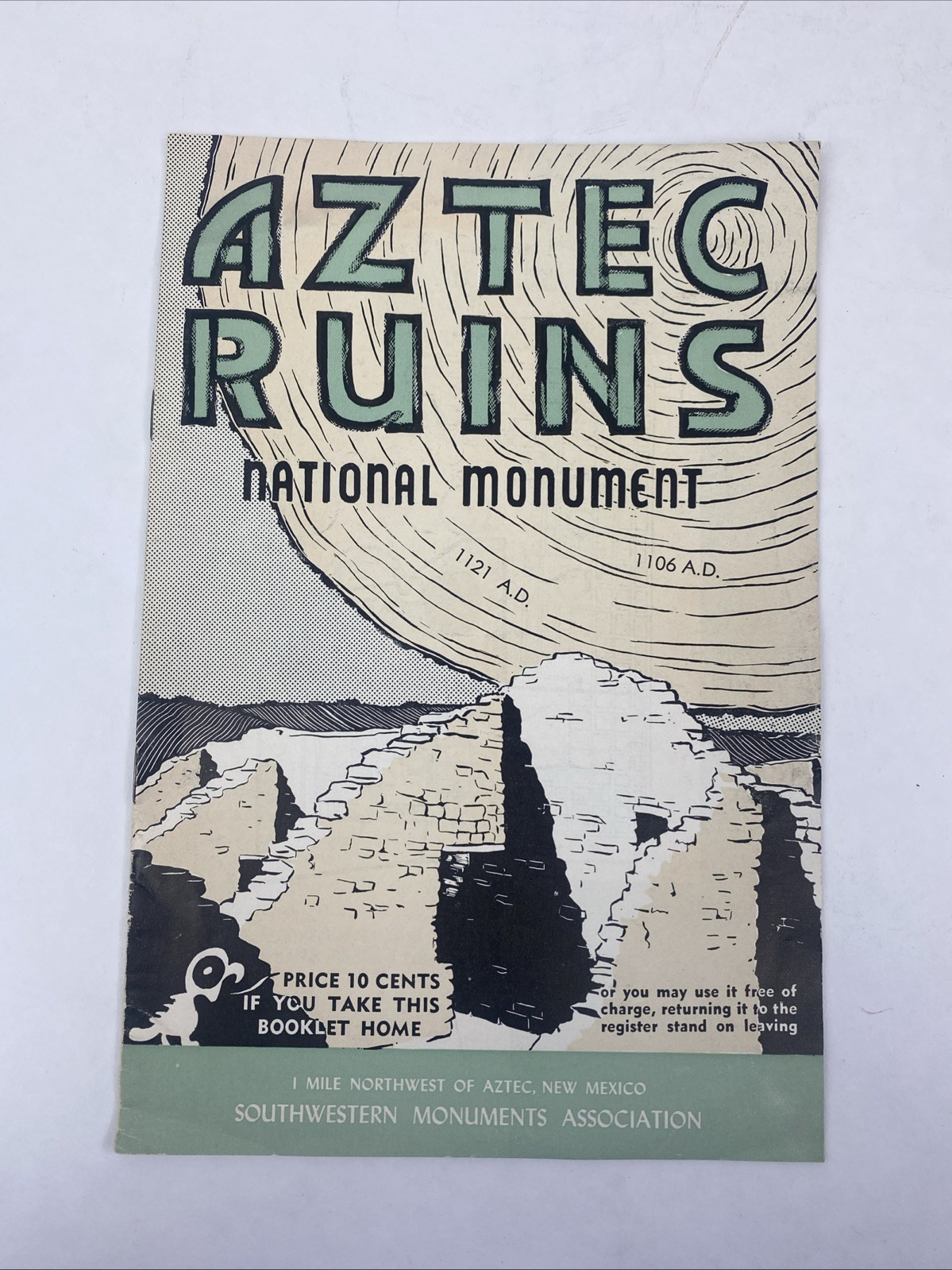 Vtg 1957 Aztec Ruins National Monument Booklet Brochure
