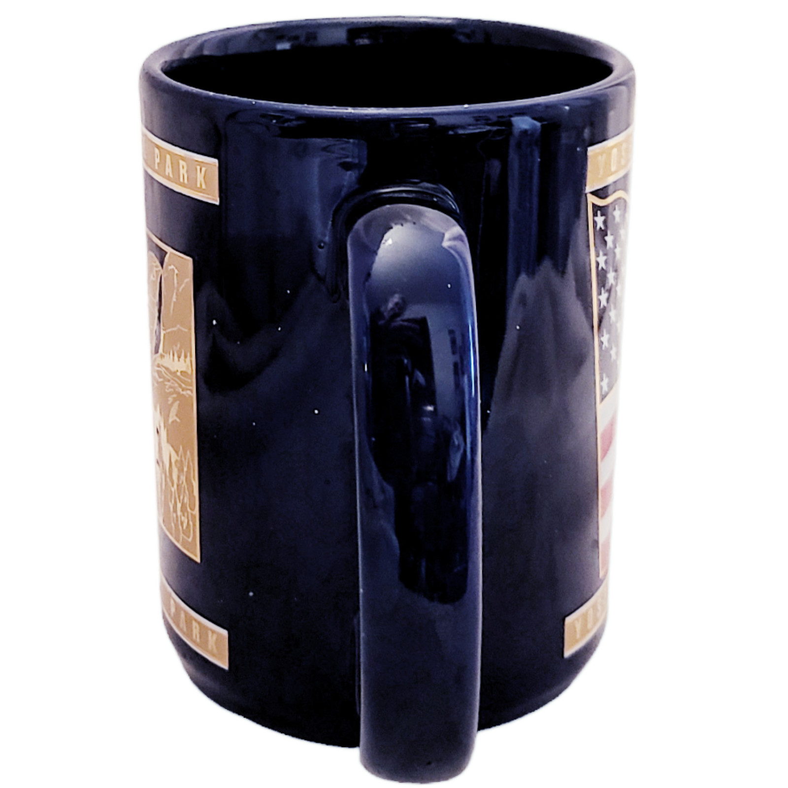 Yosemite National Park Cobalt Blue 24K Gold American Eagle Flag Coffee Mug Cup