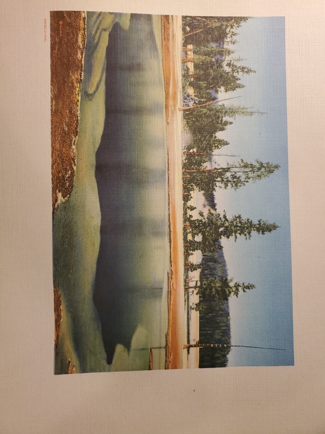 Vintage 1920s Haynes Souvenir Yellowstone National Park Colored Linen Prints