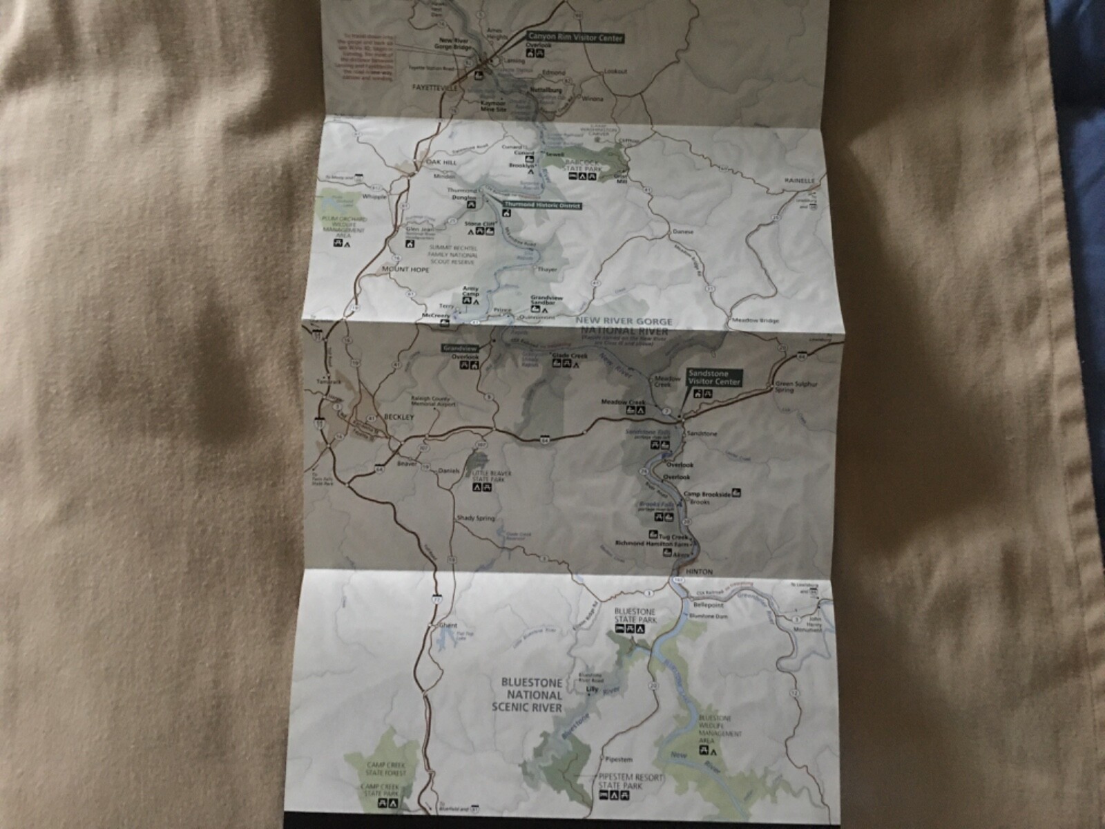 NEW RIVER GORGE West Virginia Map & Brochure NPS NATIONAL PARK SERVICE WV