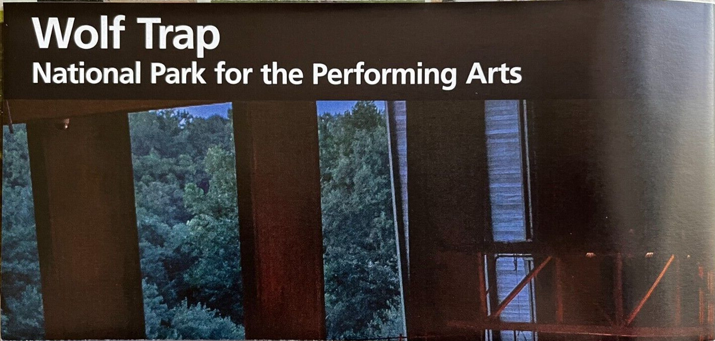 2026 WOLF TRAP PERFORMING ARTS NATIONAL PARK SERVICE UNIGRID BROCHURE/MAP New