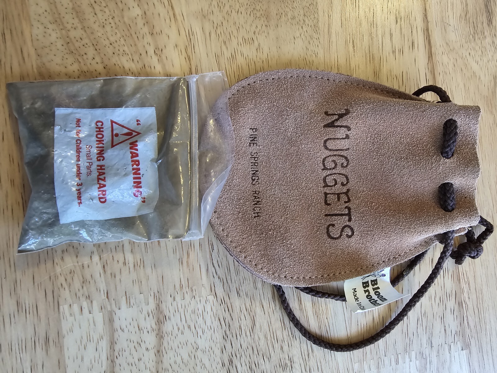 Vintage Bloom Brothers Pine Springs Ranch Nuggets Souvenir Leather Bag Pouch