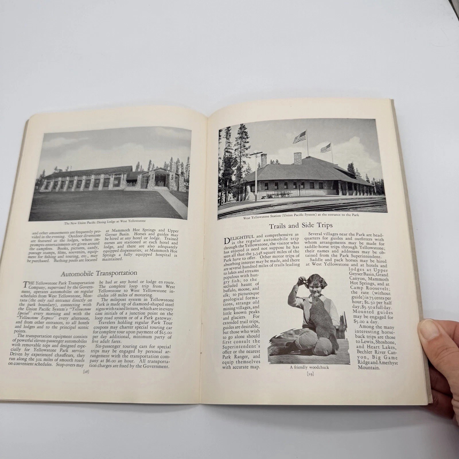 1927 Booklet Yellowstone National Park Union Pacific Railroad The Overland Route