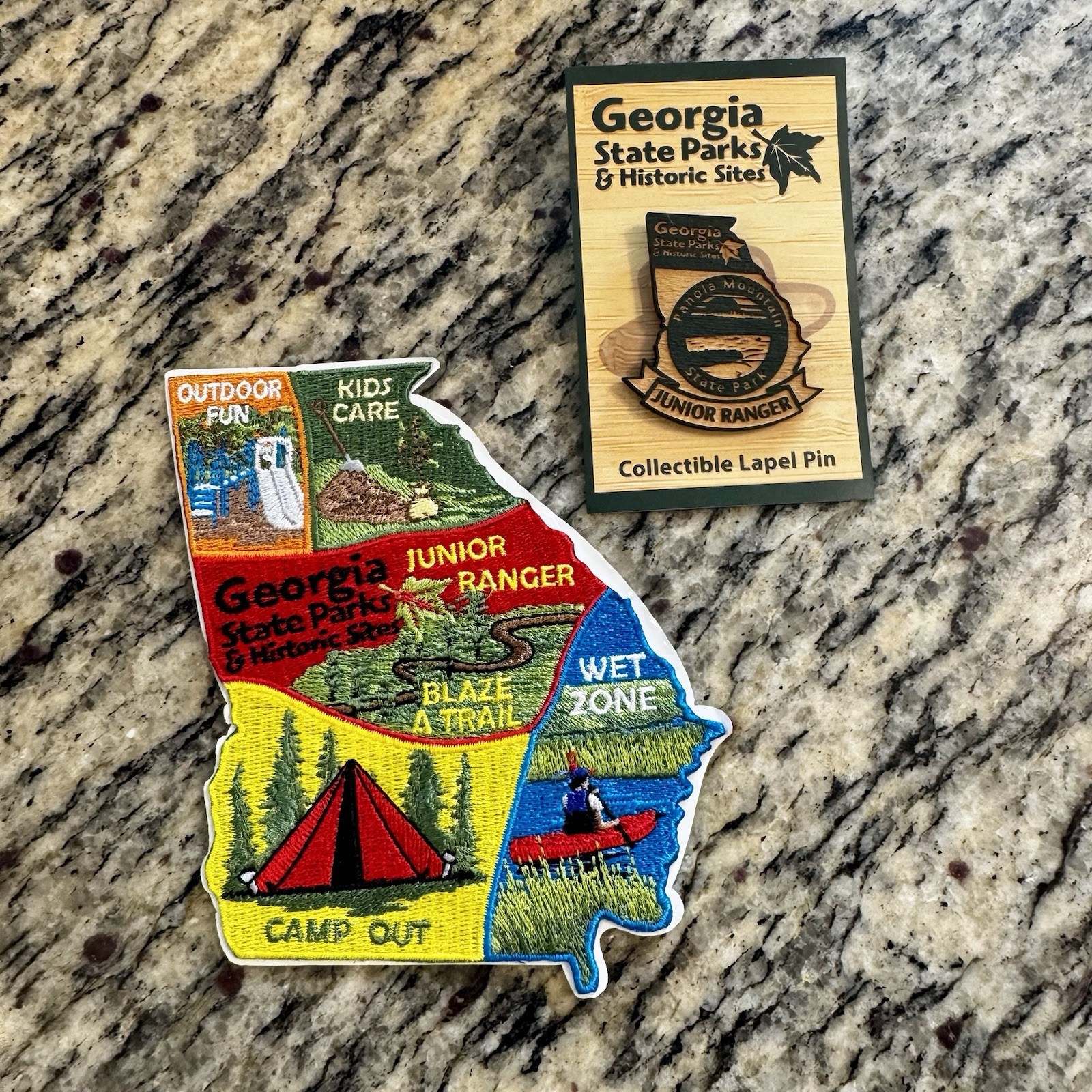 Georgia State Parks Panole Mtn Junior Ranger Pin & State Parks Patch – Sticker