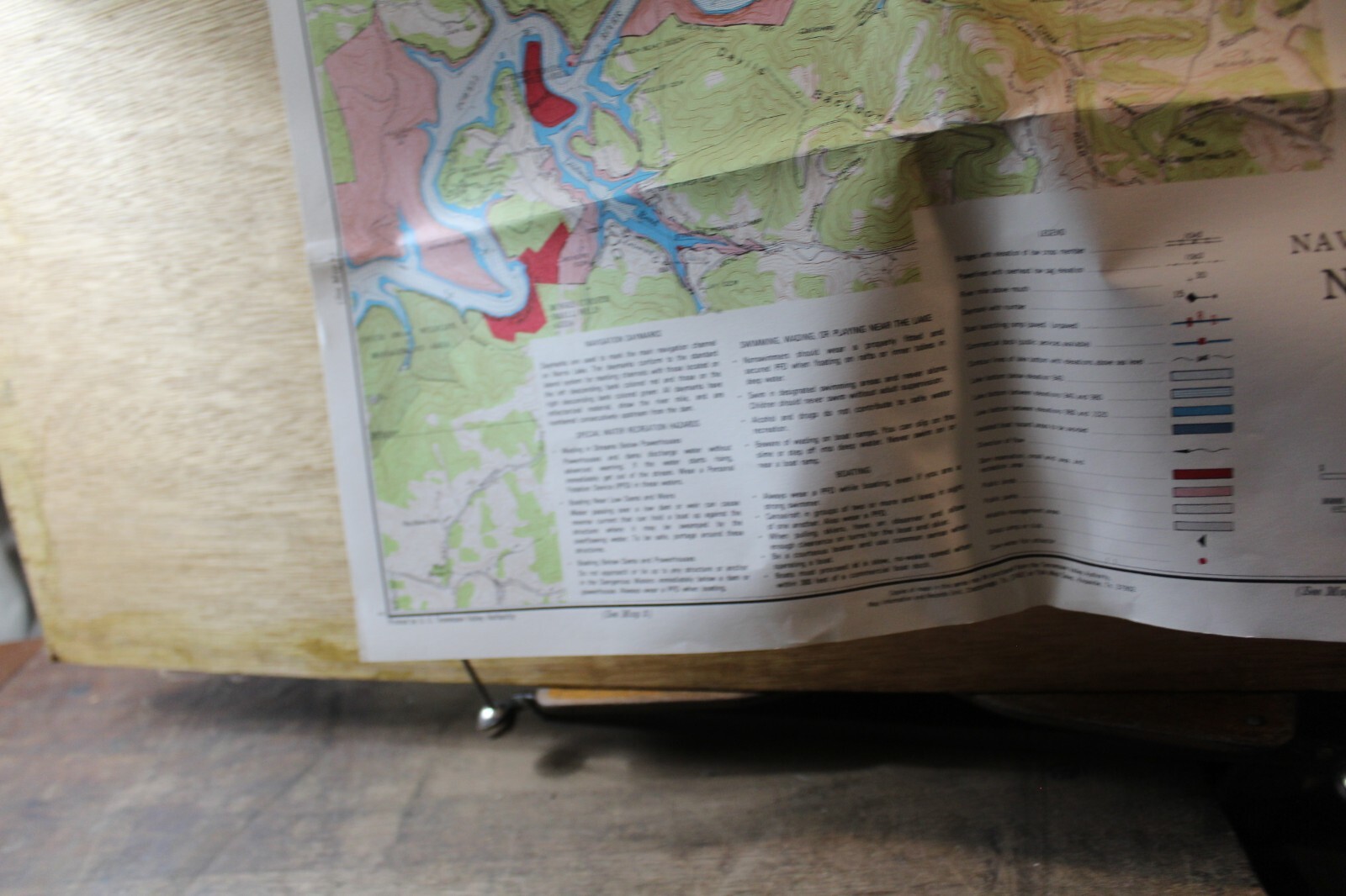 1985 Norris Lake Tennessee 21-1/2″ x 17″ Navigation Recreation Map TVA