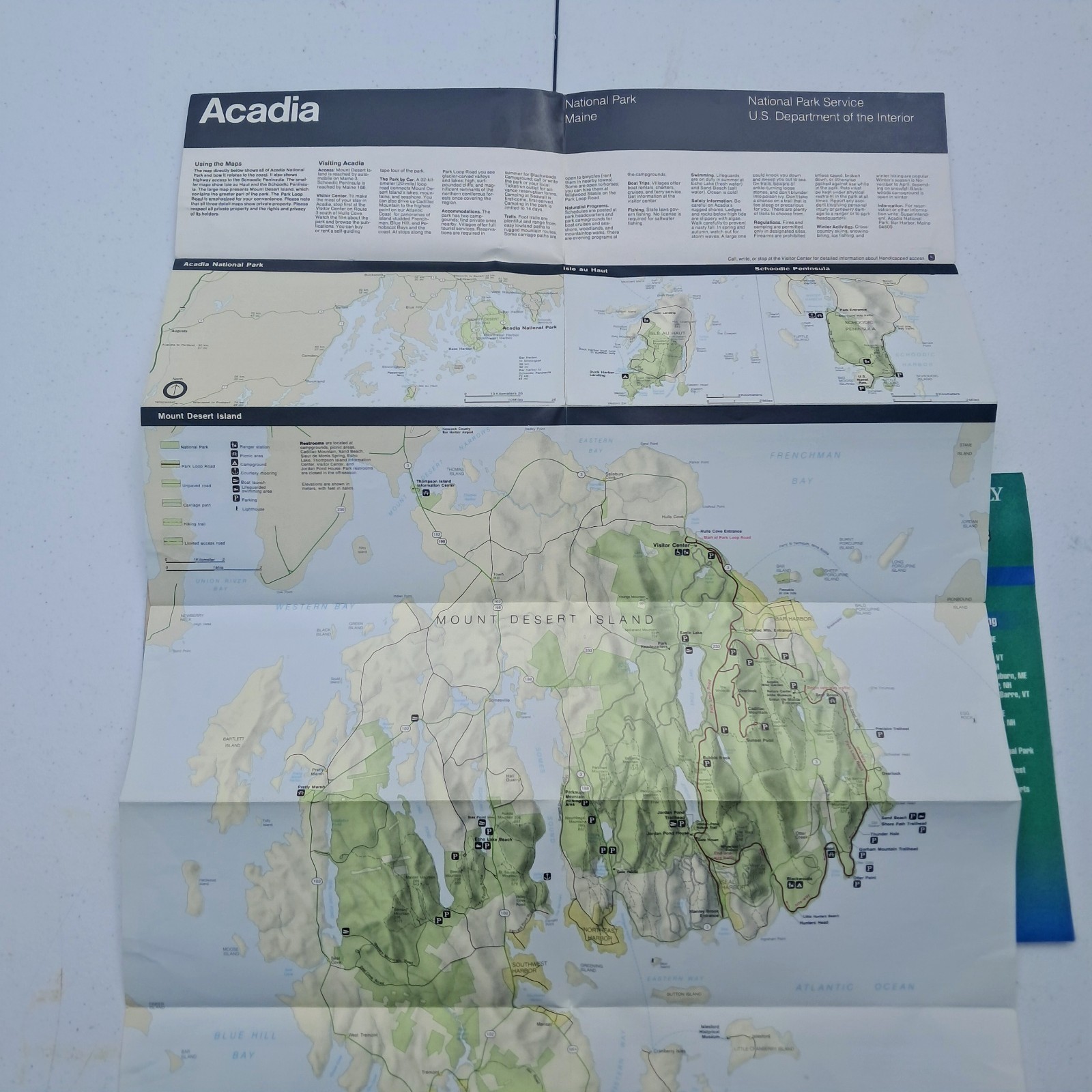 Vintage ACADIA NATIONAL PARK Maine NH Vermont Conn Mass Rhode Island Maps Lot 5