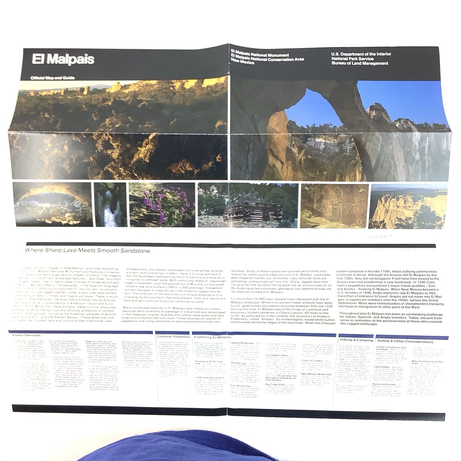El Malpais Map & Tourist Guide 1993 National Monument New Mexico Volcanic Rock