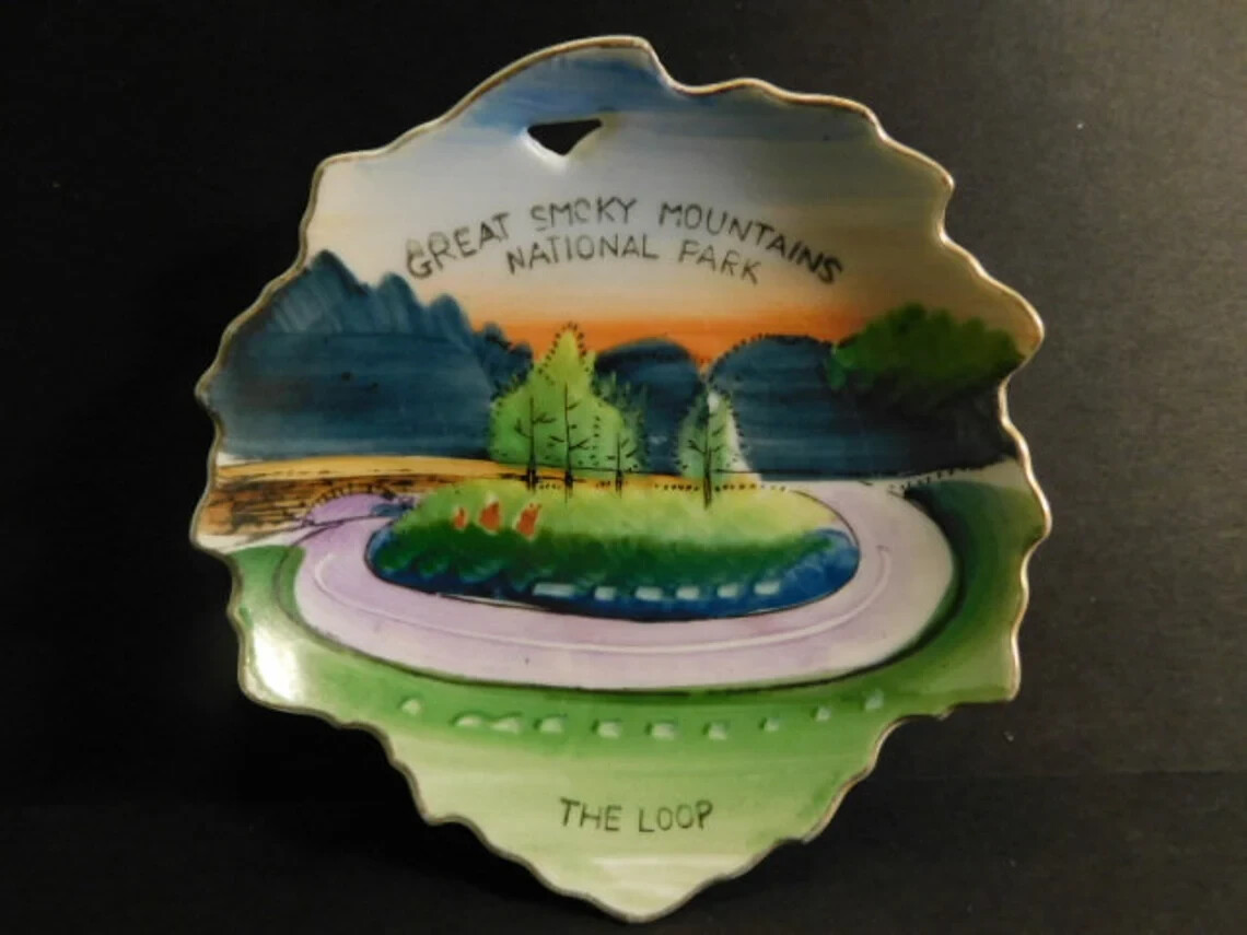 Small Great Smoky Mountains National Park Souvenir Plate – NICO 1950’s Japan
