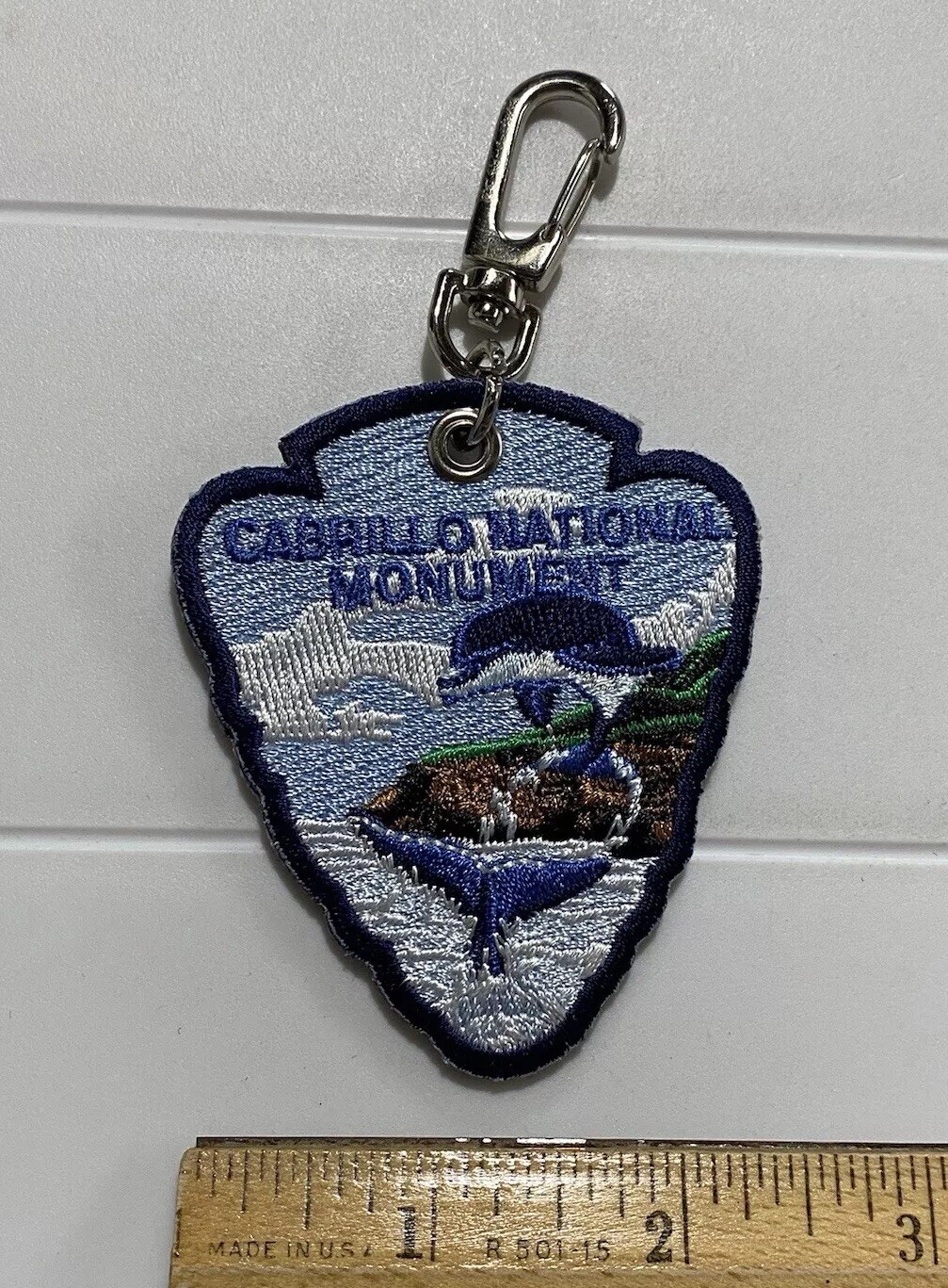 Cabrillo National Monument California Double Sided Embroidered Keychain Key Ring