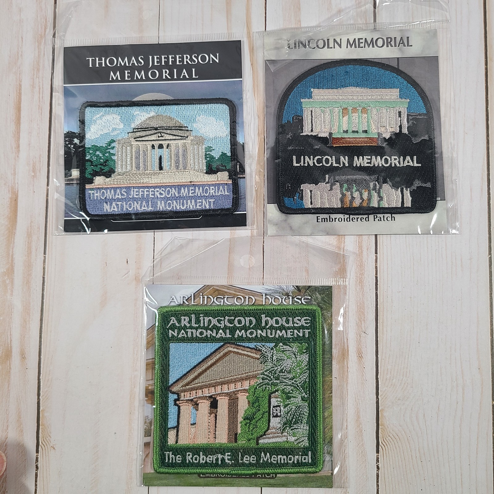 Washington DC Historical Landmarks Patches Lot of 3 Arlington Lincoln Jefferson