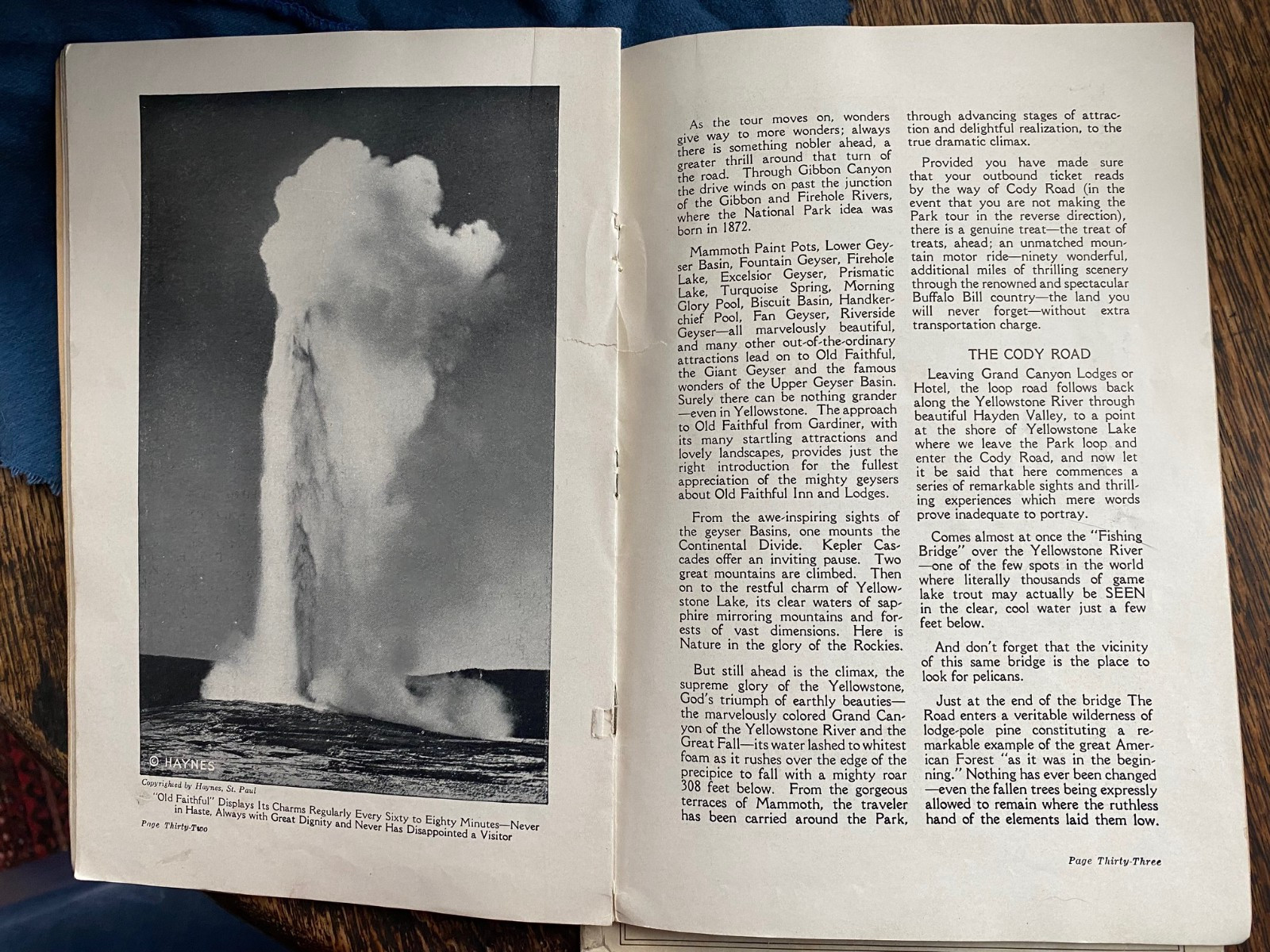 Vintage Brochures 1913, 1926 Yellowstone National Park, Wyoming,Northern Pacific