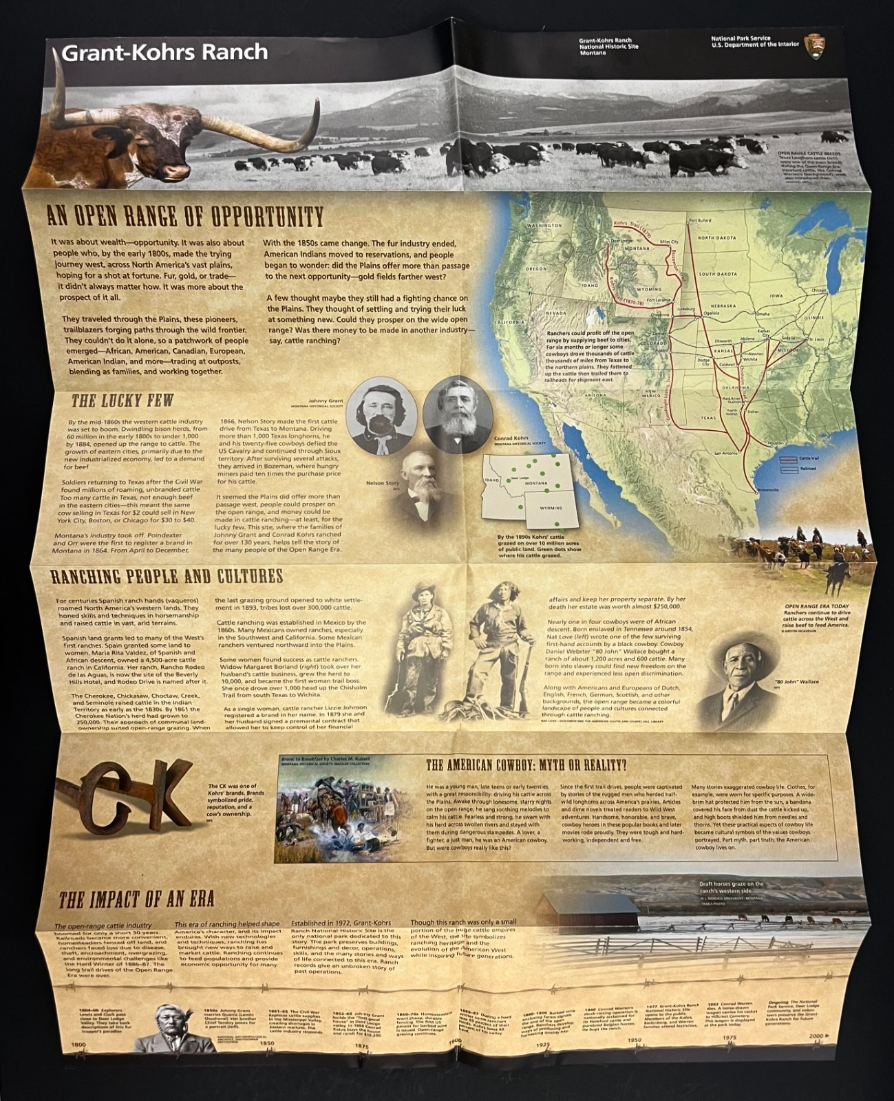 2018 Grant-Khors Ranch Montana National Park Service Official Guide Brochure Map