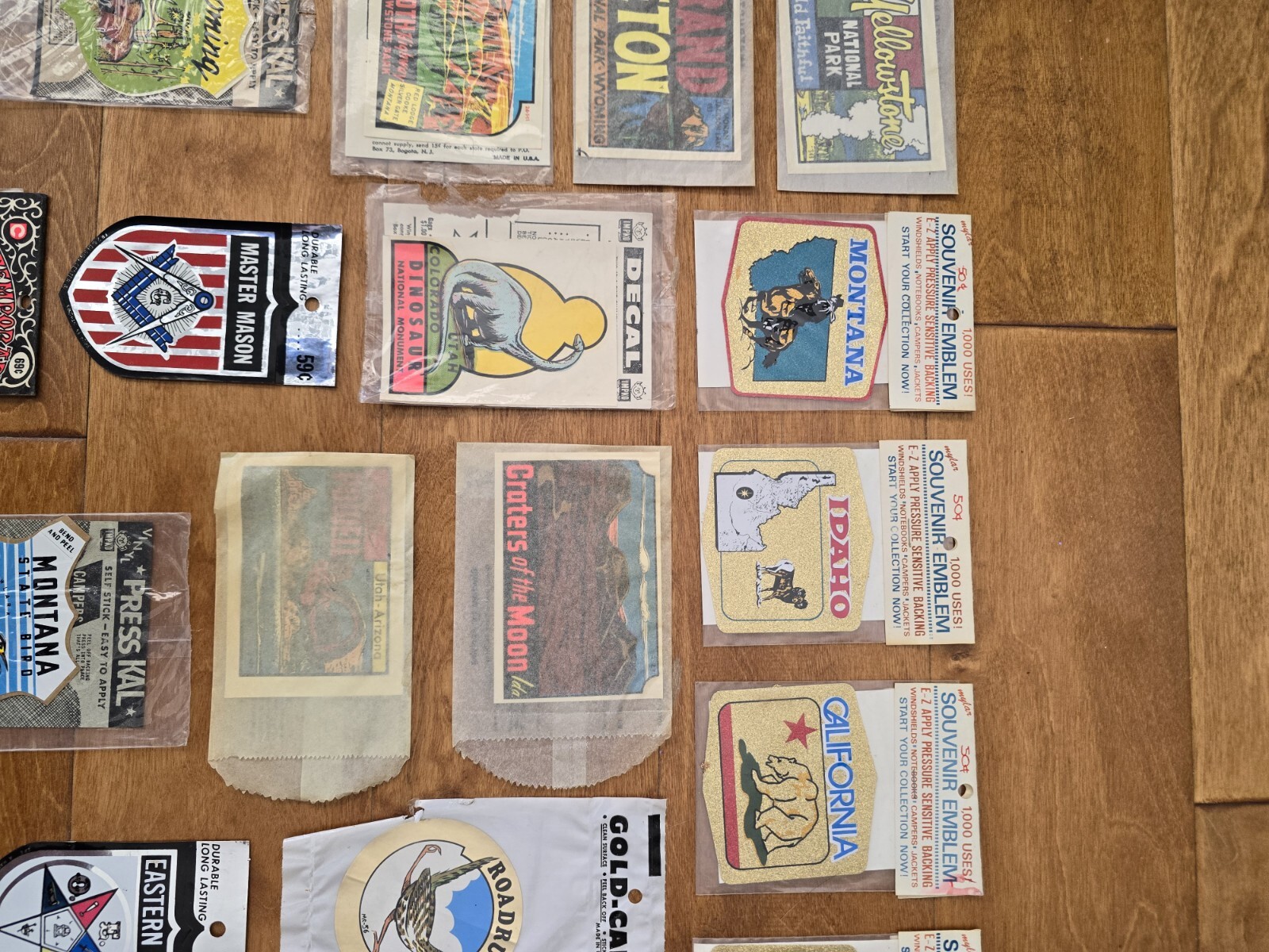 Vintage ( 24 ) National Park Travel Decals Wyoming, Montana, Yellowstone & More