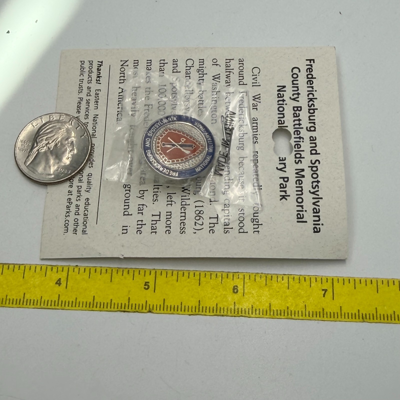 Fredericksburg and Spotsylvania National Military Park Lapel Pin Travel Vintage