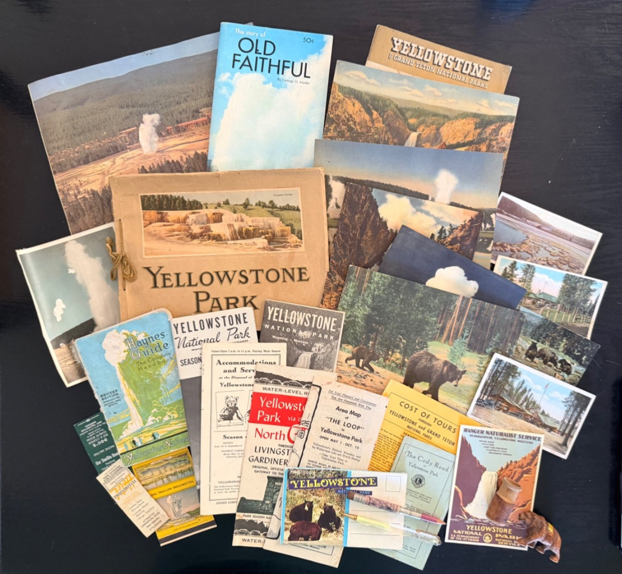 Vintage Yellowstone National Park Ephemera Mixed Lot! Maps~Postcards~Souvenirs++