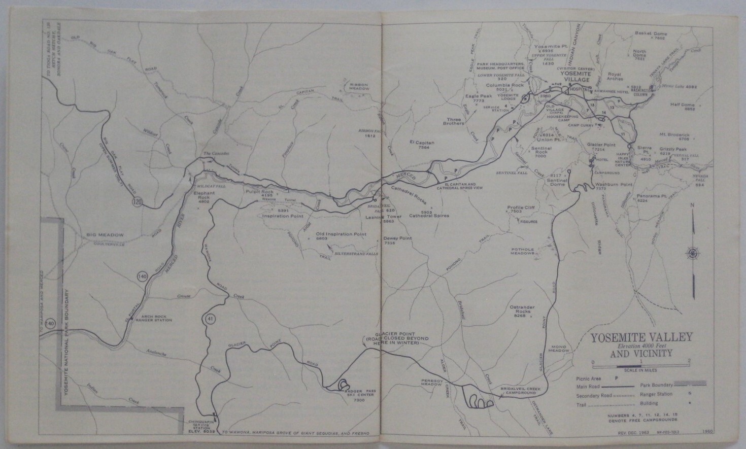 Official 1954 YOSEMITE NATIONAL PARK CENTENNIAL Road Map Booklet + Lodging Guide