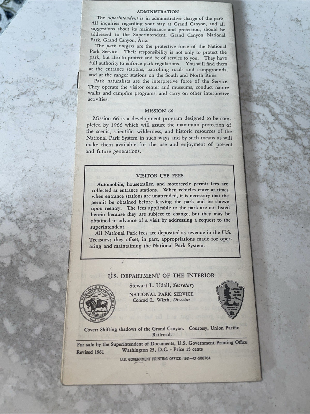 Vintage 1959 The Grand Canyon National Park Brochure Arizona -Watch Tower