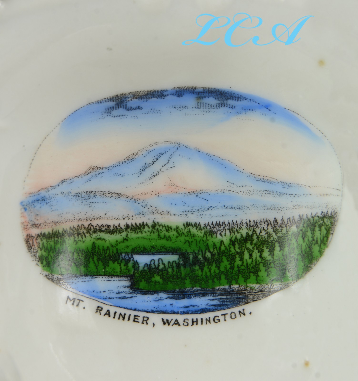 Antique MT RAINIER souvenir dish w/SMOKING PIPE pic Mt RAINIER Washington 2 of 2