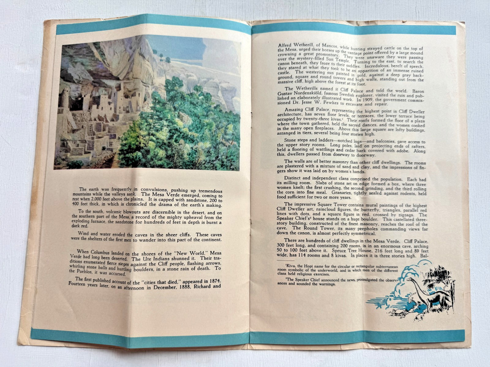 1930’s The Story of Mesa Verde National Park Brochure- Beautiful Cover Image!