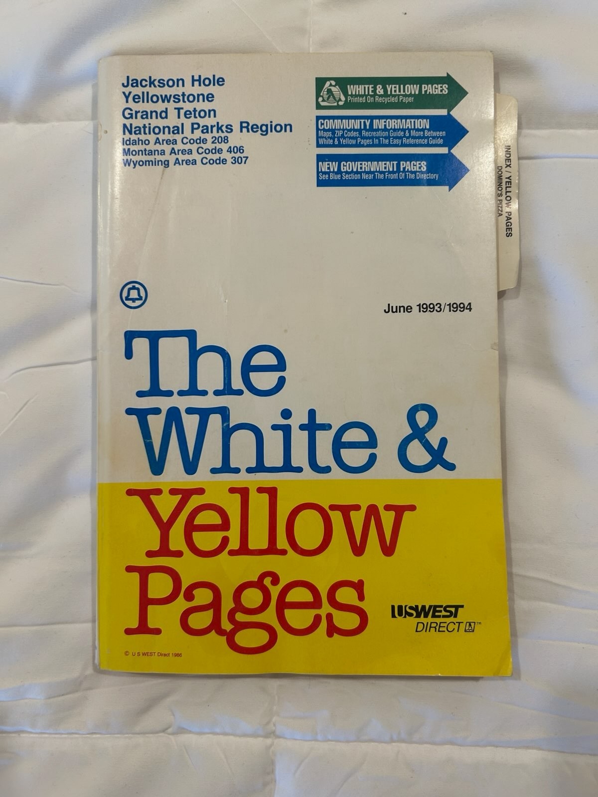 93-94 Yellow pages Jackson Hole Yellowstone Grand Teton National Parks Region