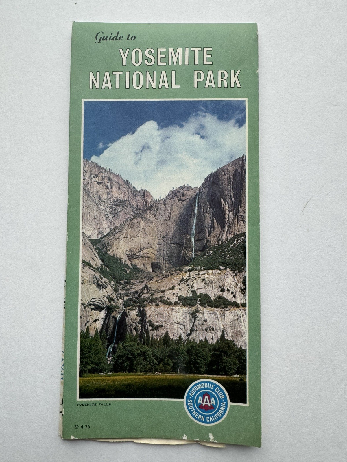 1977 Guide to Yosemite National Park Fold Out Map AAA