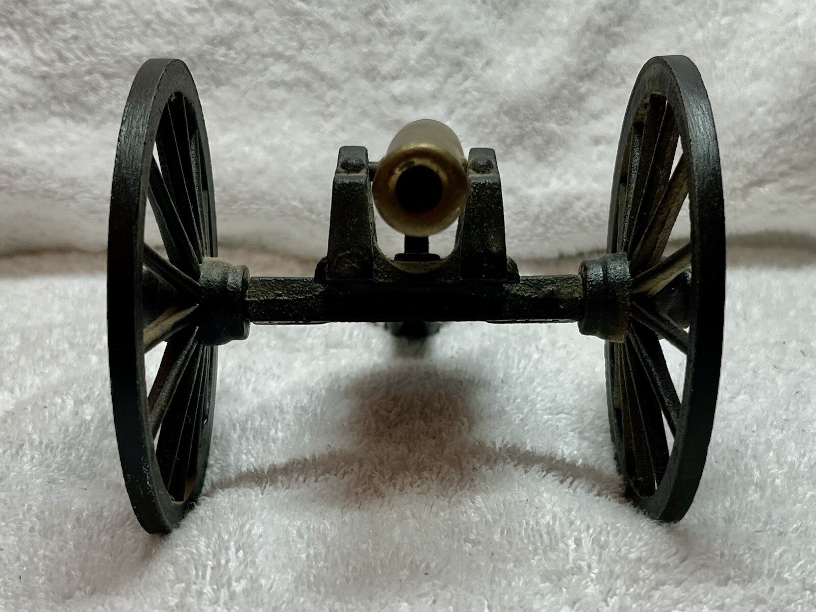 Vintage Penn Craft USA Cast Iron & Brass Wheeled Military Cannon