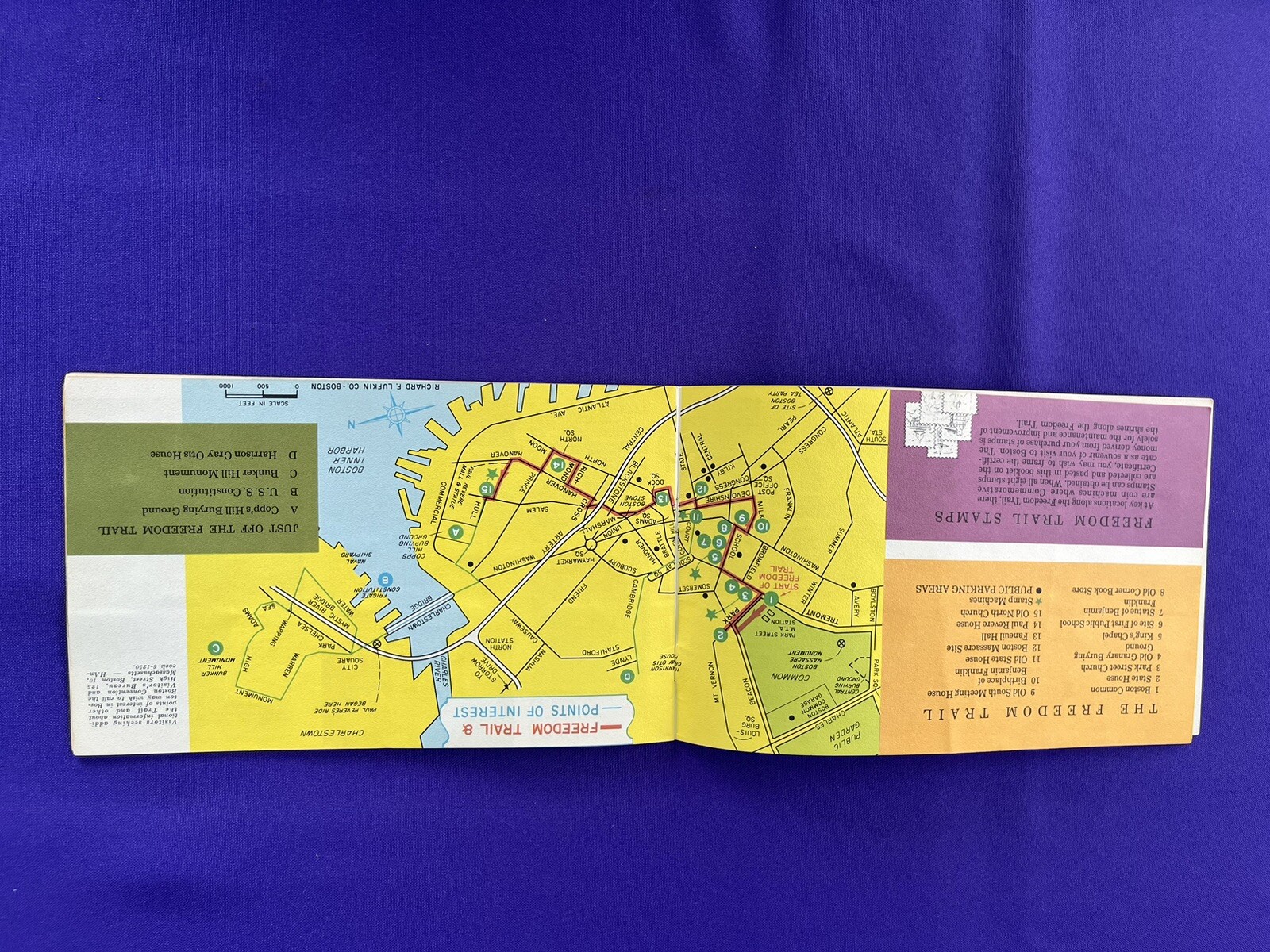 Vintage Historic Boston Freedom Trail Walking guide Brochure