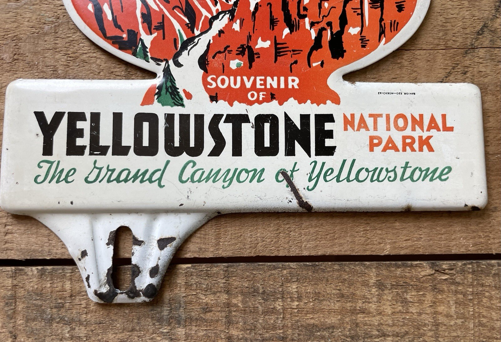 Vintage Original Yellowstone Grand Canyon National Park Plate Topper Maker Mark