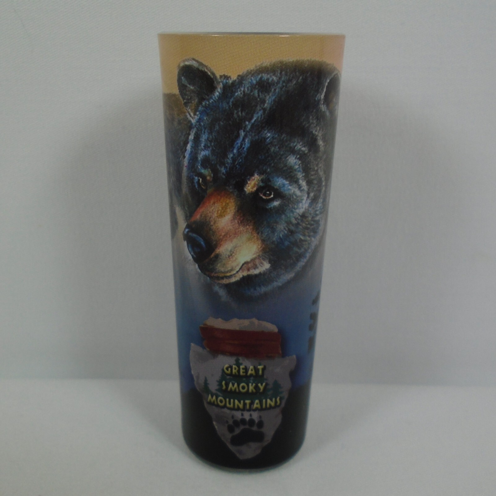 Great Smoky Mountains Black Bears Souvenir Shot Glass Gatlinburg Pigeon Forge Lg