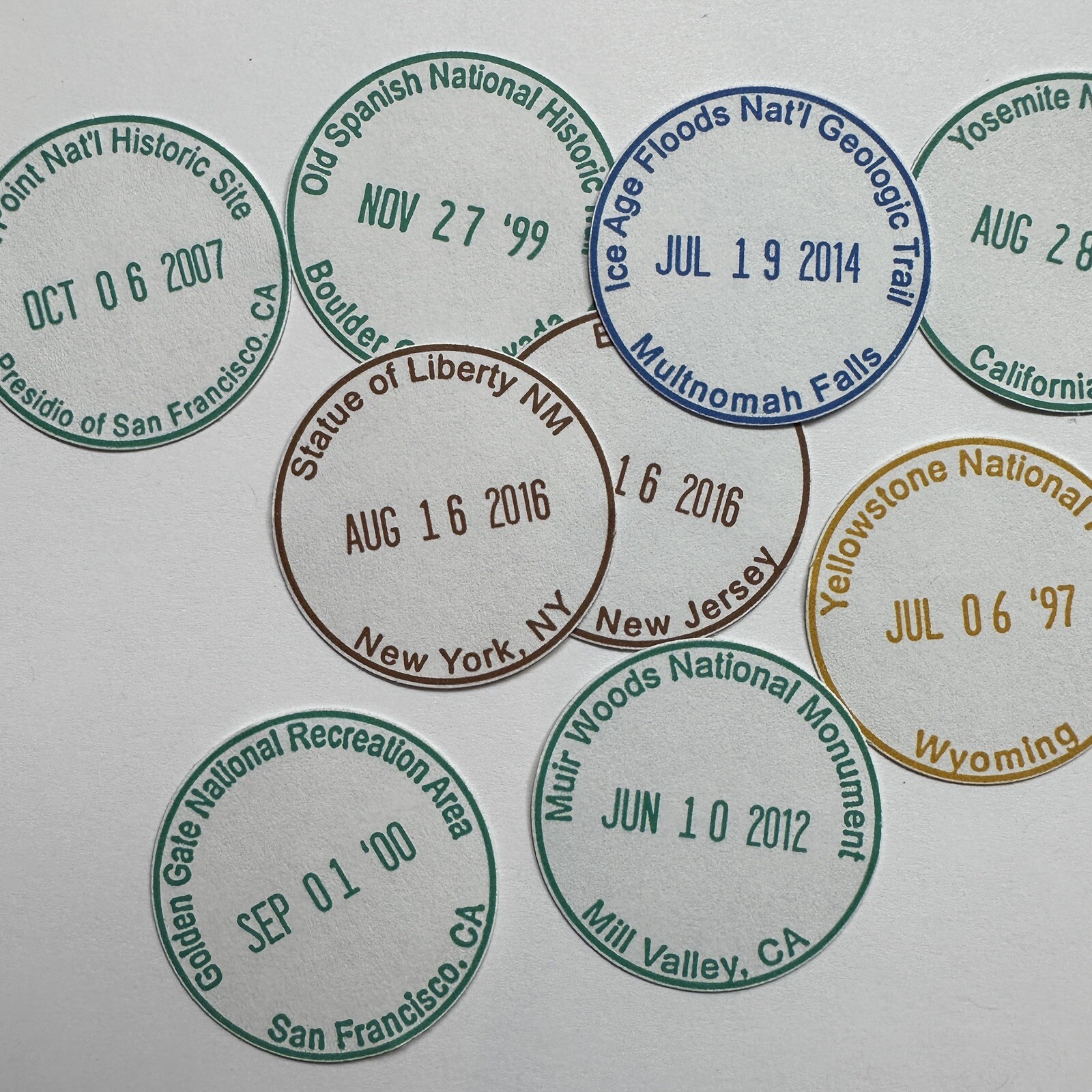 National Park Passport Cancellation Stamp Stickers- Passport Stickers