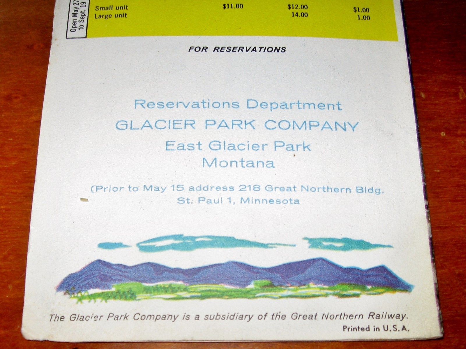 1960 Glacier National Park Brochure Greater Northern Railway USA Travel History
