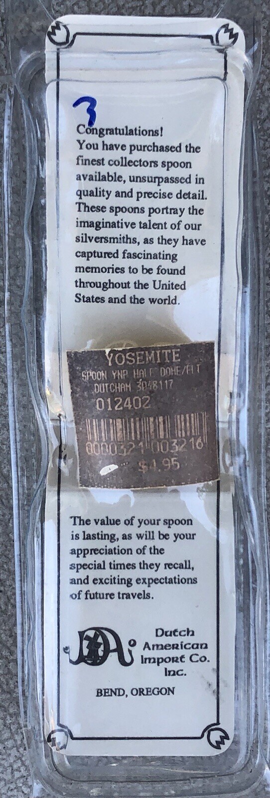 Vintage Yosemite National Park Half Dome Souvenir Spoon In Original Case – New