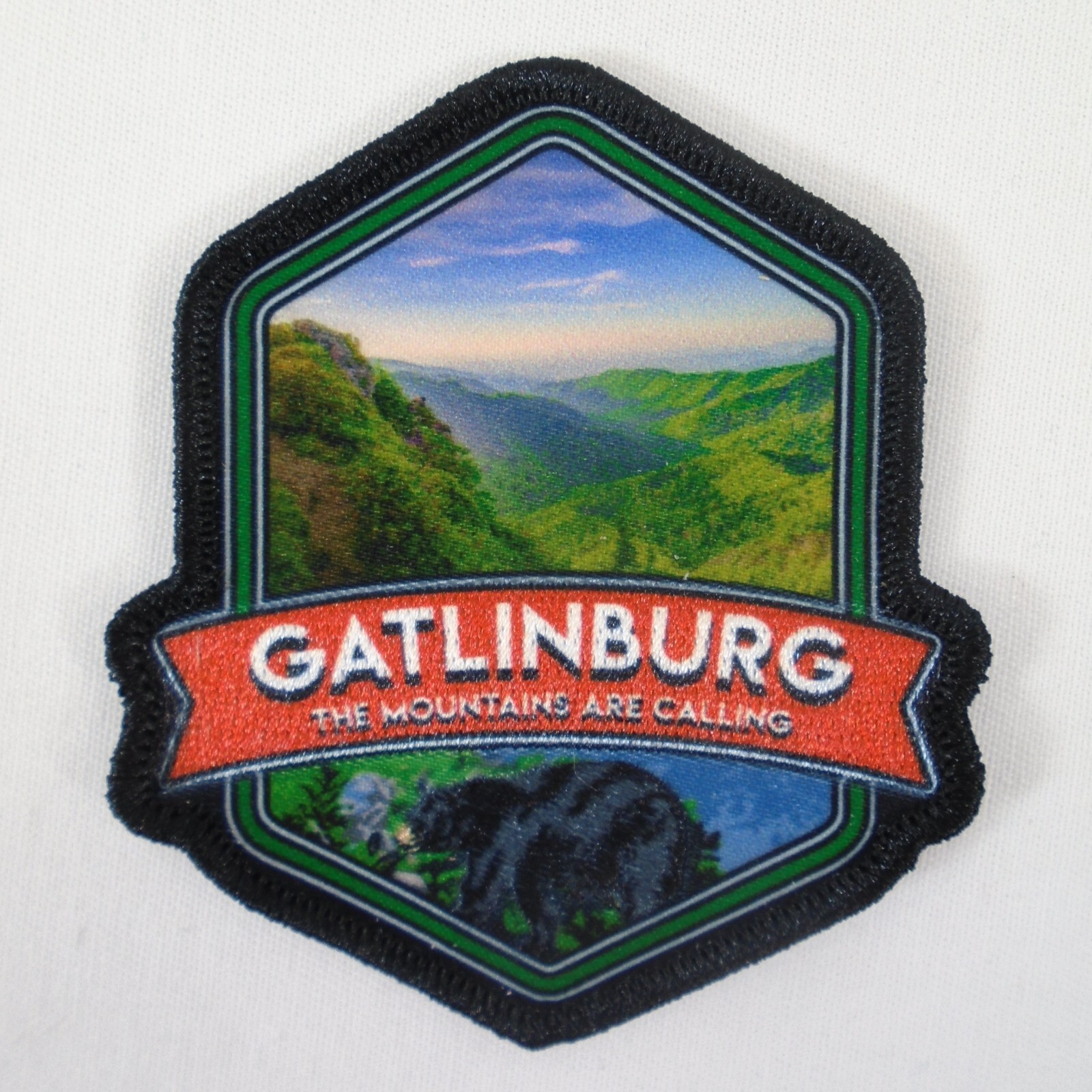 Gatlinburg TN. Great Smoky Mountains Forest & Black Bear Iron on Patch