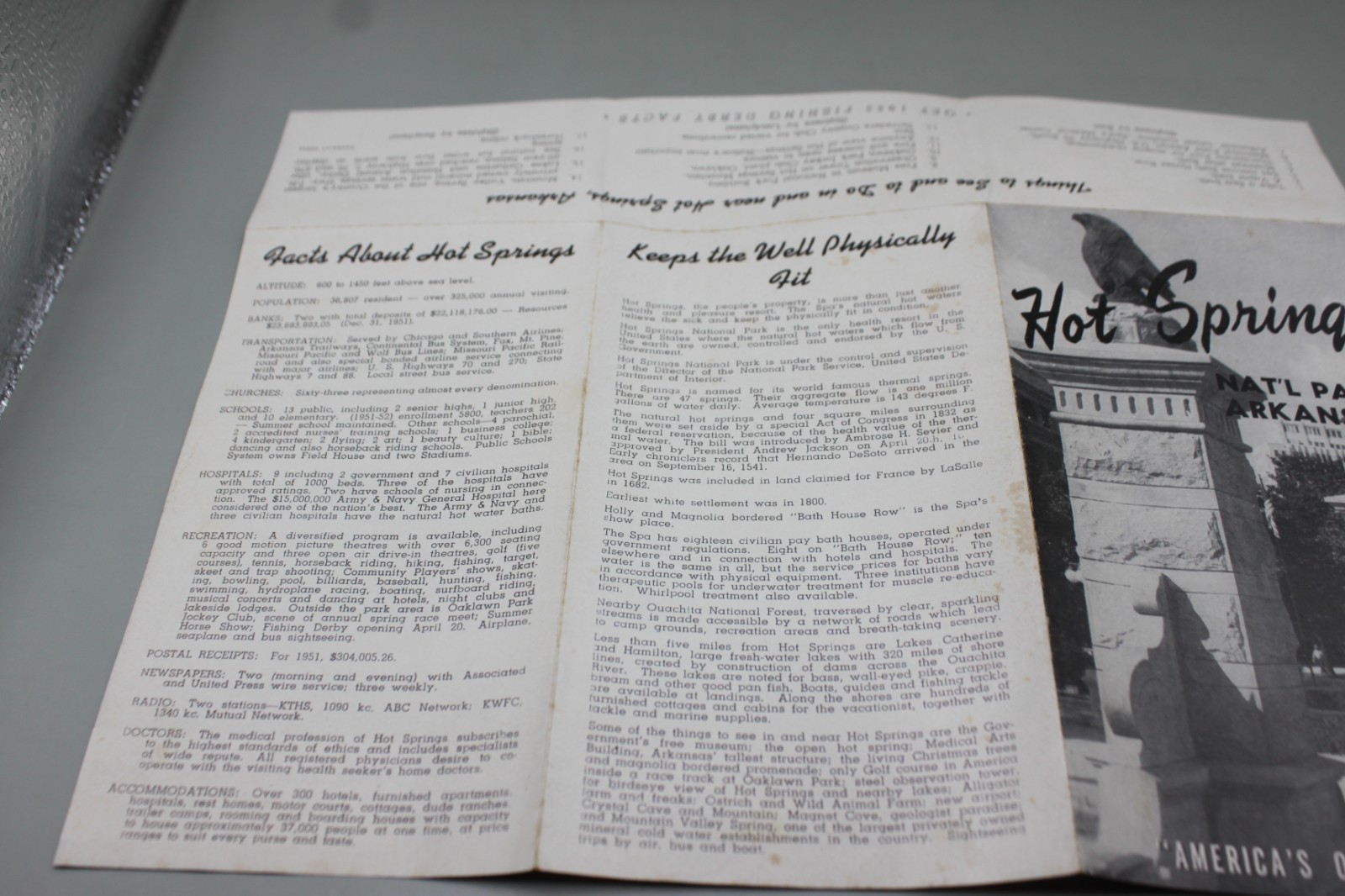 Hot Springs Arkansas National Park Travel brochures Shenandoah VA Vintage