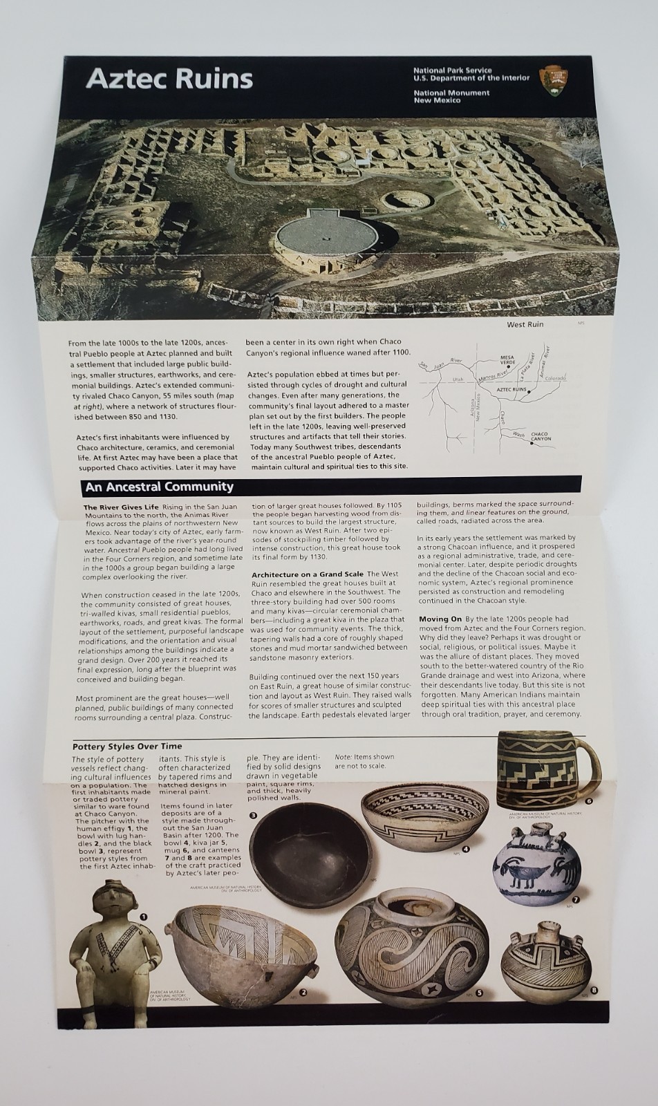 2016 New Mexico Aztec Ruins National Park MN Official Guide Travel Brochure