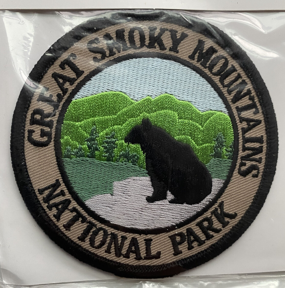 NIP Great Smoky Mountains National Park Black Bear Smokies Round Souvenir Patch